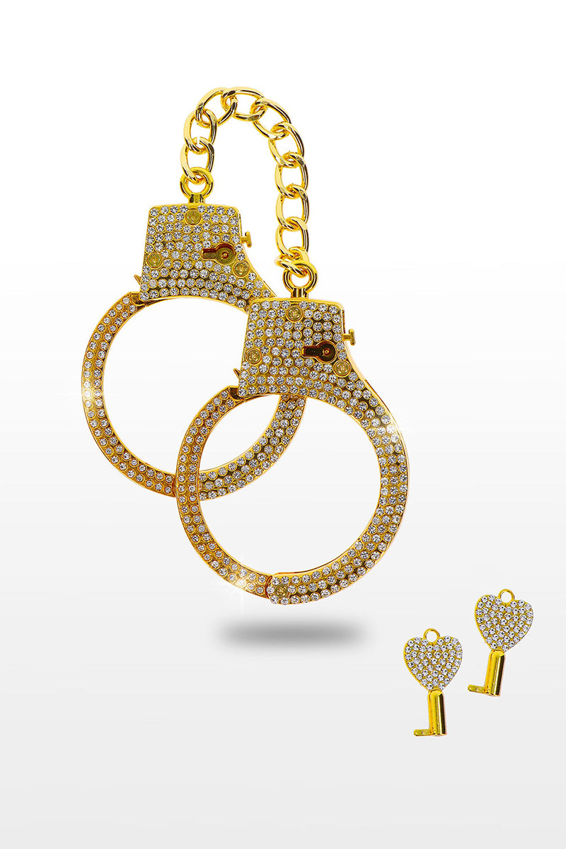 Menottes dorées et strass