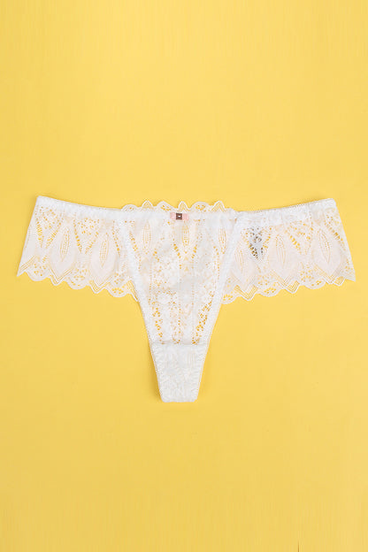 String dentelle dos lacé Blanc