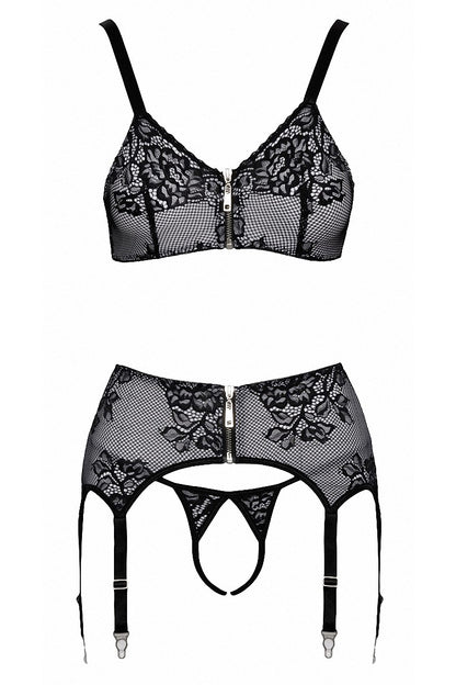 Ensemble coquin ouvert 3 pièces gris