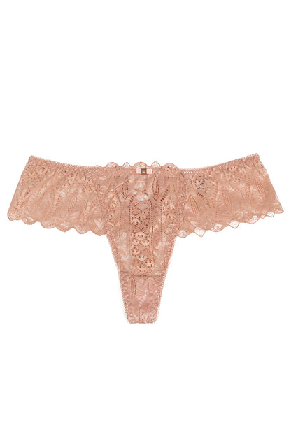 String dentelle dos lacé Rose