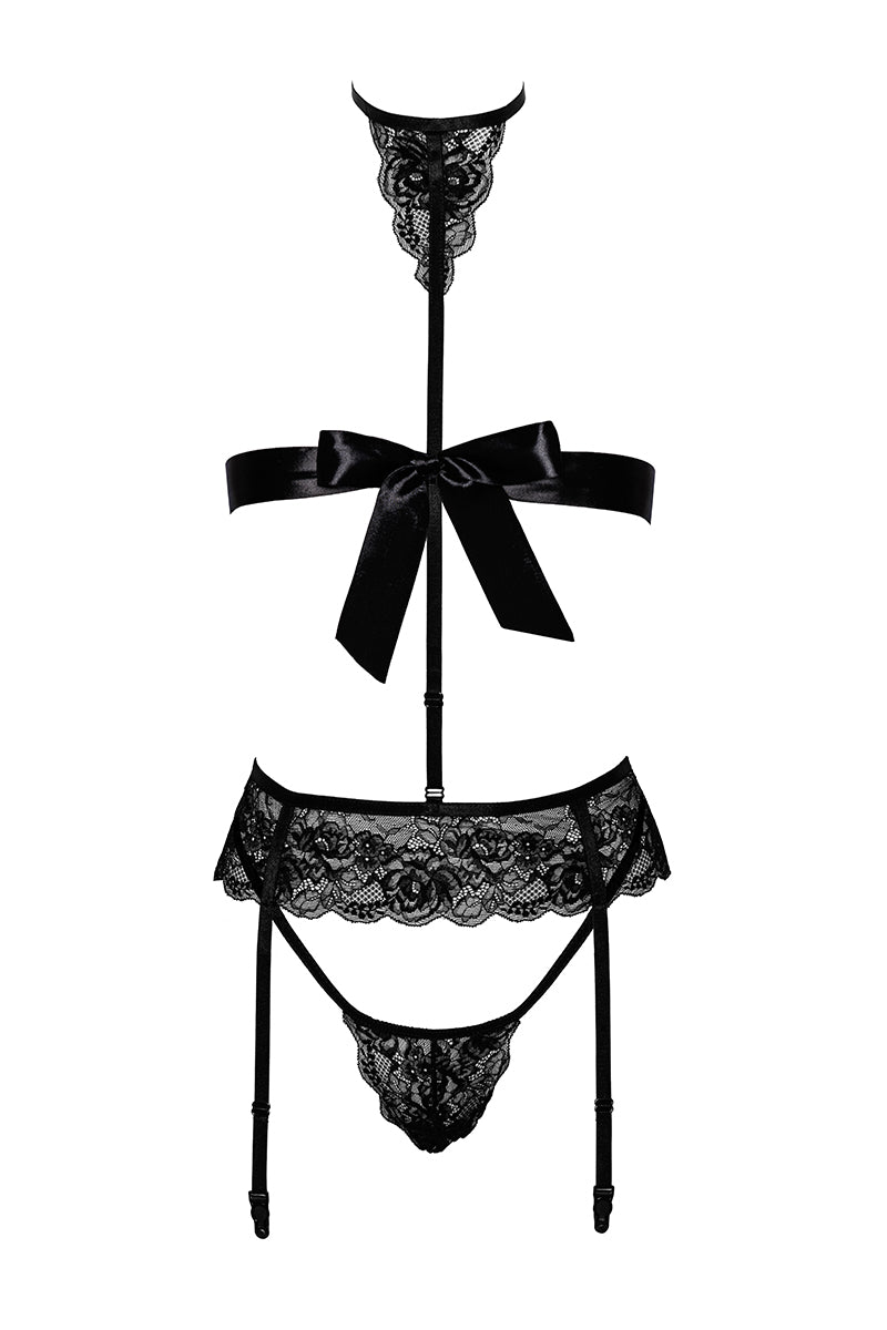 Ensemble Bondage Black Set 4 pièces Kiss