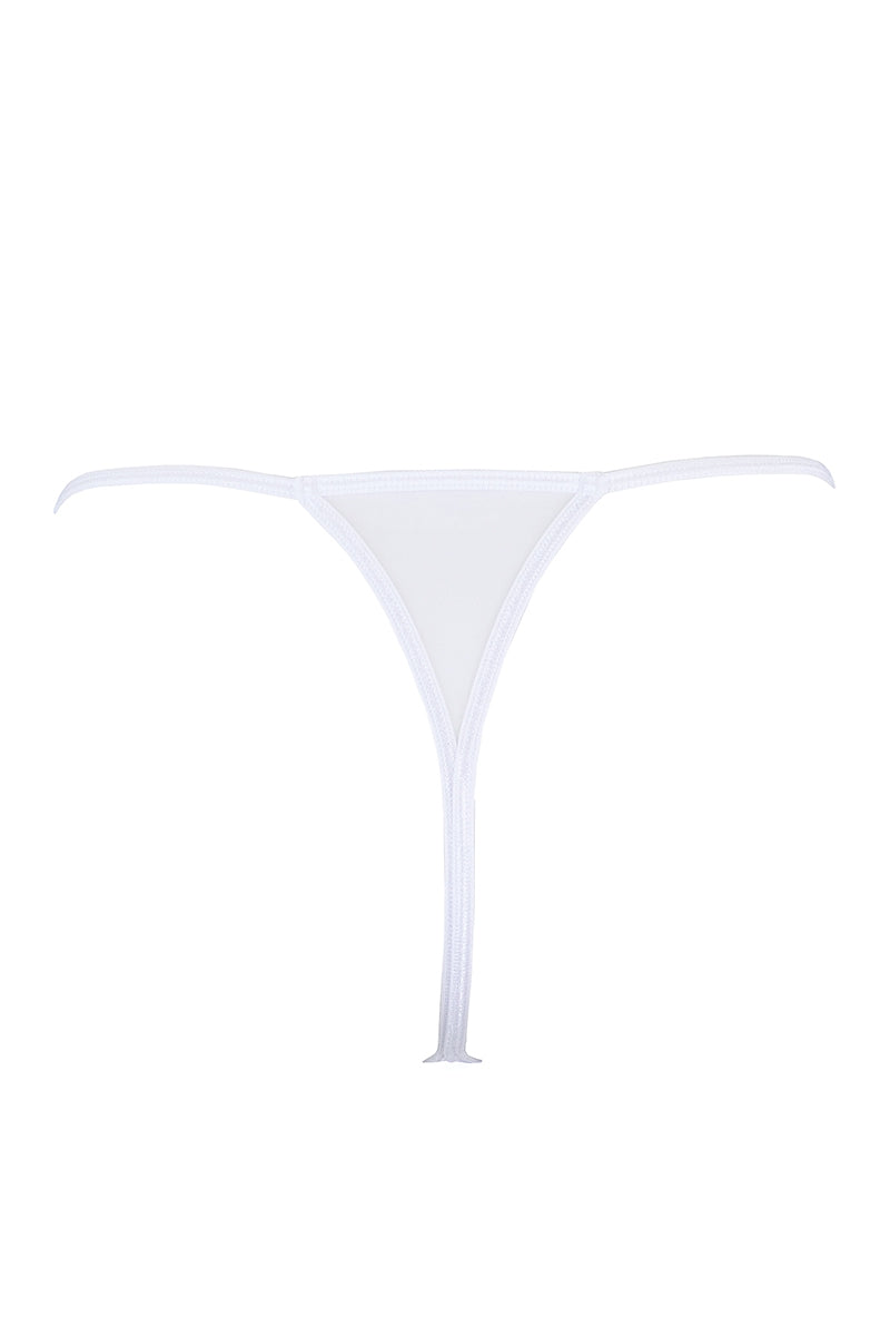 String blanc à clous dorés
